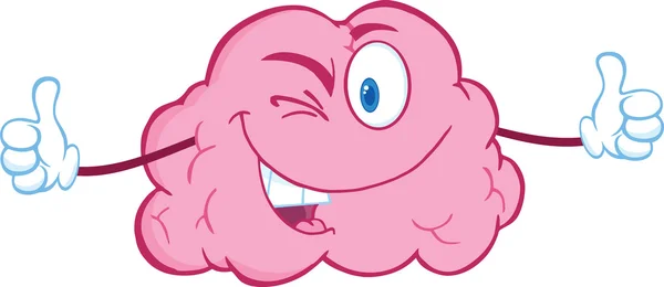 Winking Brain Giving A Thumb Up — Stock Photo, Image