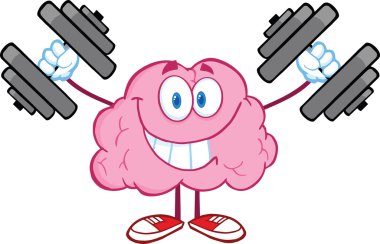 beyin karakter eğitimi dumbbells ile gülümseyen