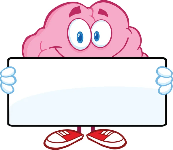 Bir afiş tutarak beyin karakteri — Stok fotoğraf