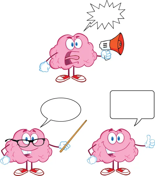 大脑卡通吉祥物集合 11 — 图库照片