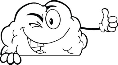 kırpışan beyin işareti üzerinde ana hatlarıyla.