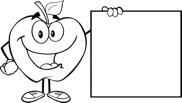 Outlined Apple Showing A Blank Sign — Stock Photo, Image