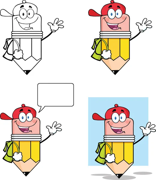 Ceruza karakterek beállítása gyűjtemény 8 — Stock Fotó