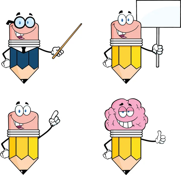 Pencil Characters Set Collection 3 — Stock Photo, Image