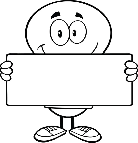 Przedstawiona postać z kreskówki żarówki trzymając transparent — Zdjęcie stockowe