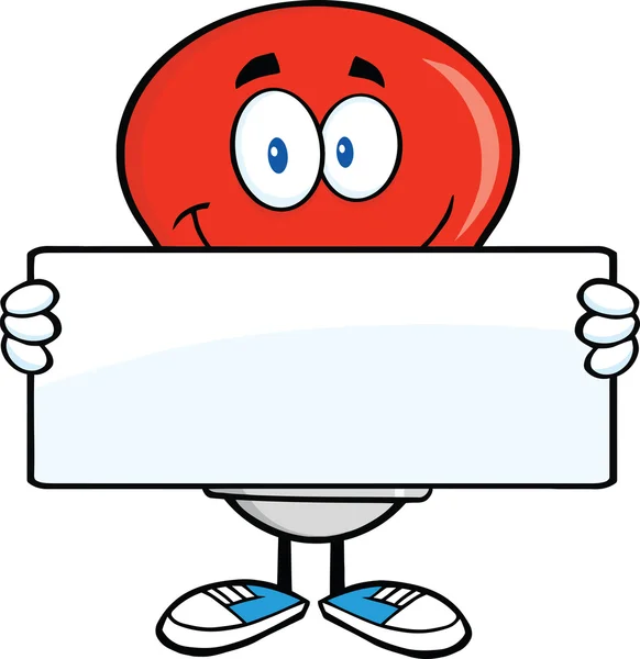 Lampadina Cartoon Character Holding A Banner — Foto Stock