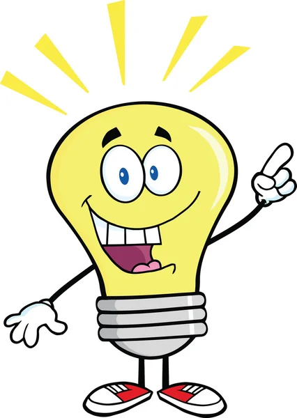 Light Bulb Character With A Bright Idea — Stock Photo, Image