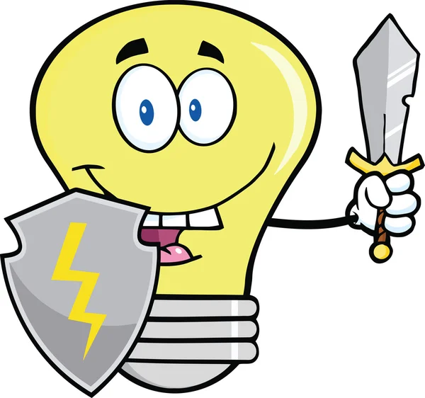 Gardien d'ampoule avec bouclier et épée — Photo