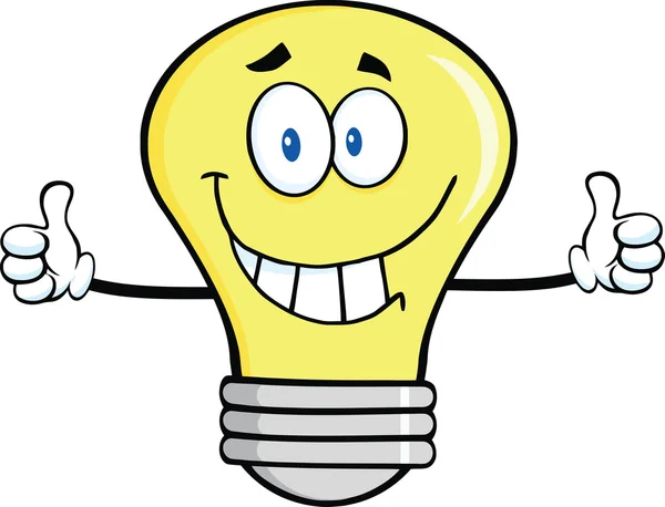 Light Bulb Character Giving A Double Thumbs Up — Stock Photo, Image