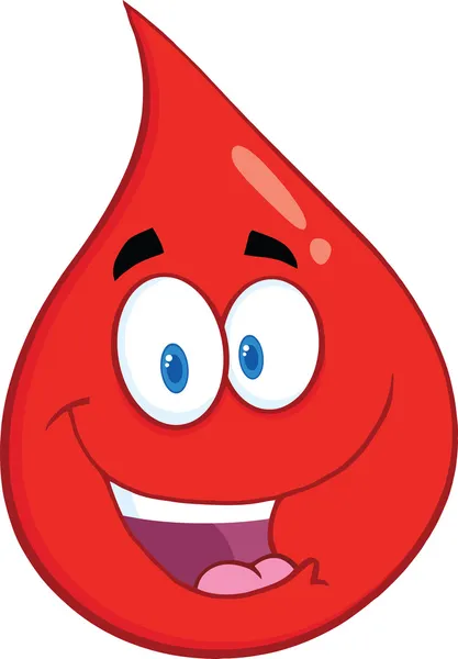 Carácter sonriente gota de sangre roja — Foto de Stock