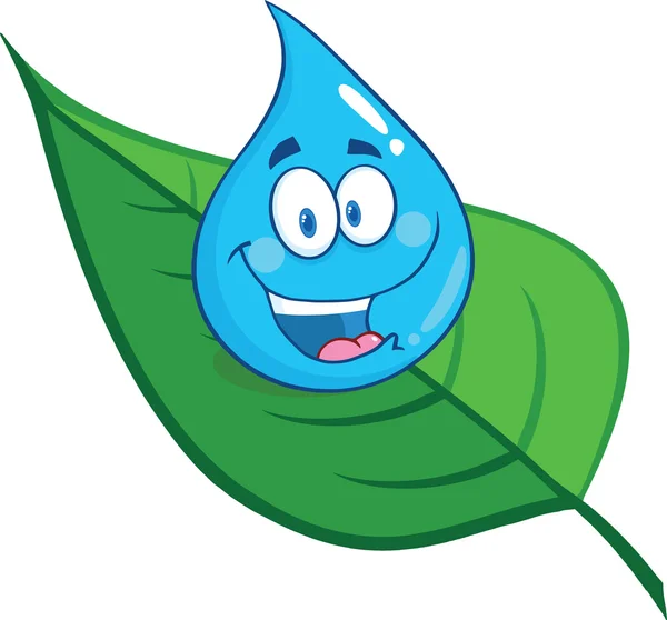 Lachende waterdruppel op een blad — Stockfoto