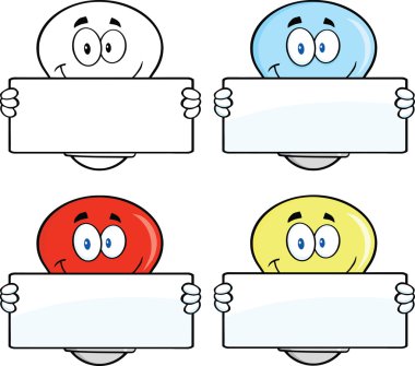 ampulleri karakterler. set koleksiyonu 4