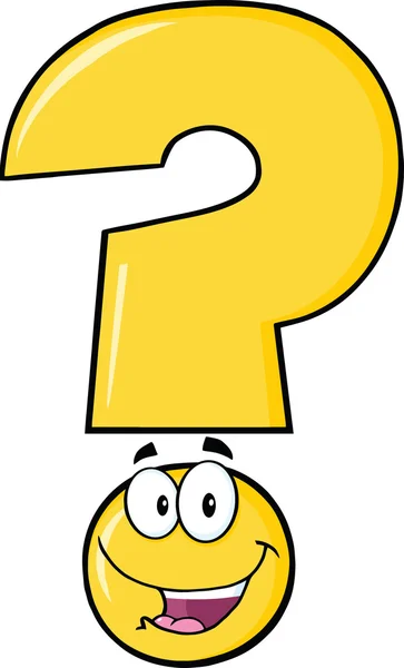 Happy Yellow Question Mark — Stock Photo, Image