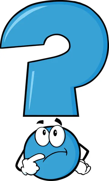 Blue Question Mark Thinking — Stock Photo, Image