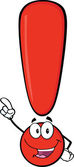 Red Exclamation Mark Character Pointing With Finger