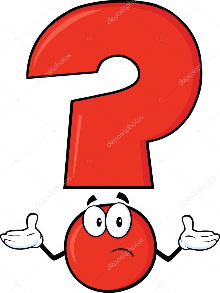 Red Question Mark Character With A Confused Expression