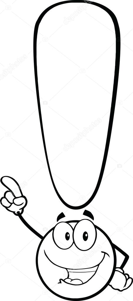 Black and White Exclamation Mark Pointing With Finger