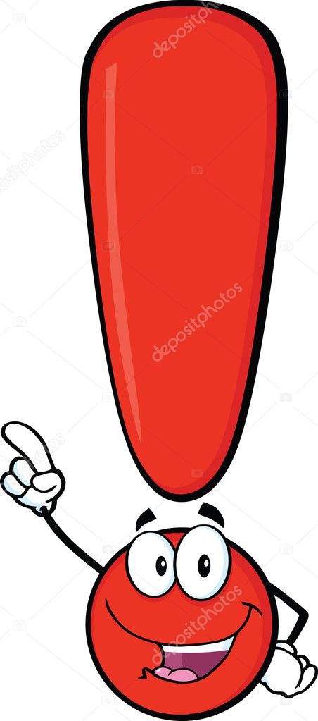 Red Exclamation Mark Character Pointing With Finger Stock Photo C Hittoon