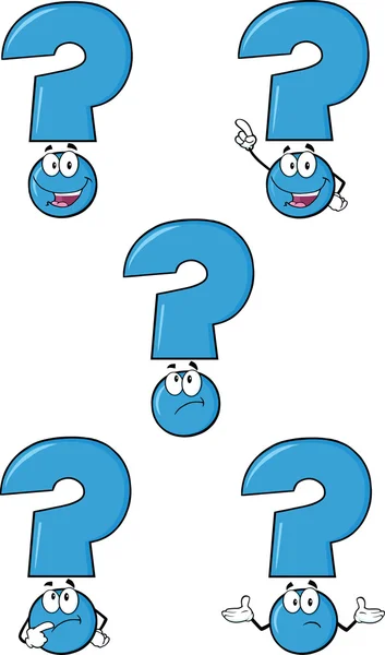 Blue Question Mark Set Collection — Stockfoto