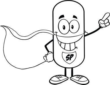 siyah-beyaz hap kapsül kahraman karakteri