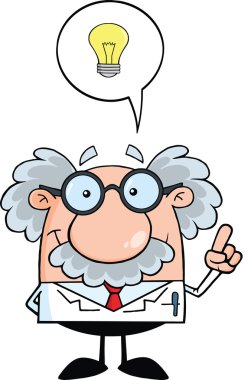 bilim adamı ya da iyi bir fikir Profesör gülümseyen