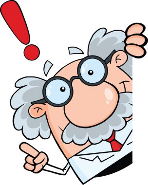 bilim adamı ya da Profesör tavsiye ile boş bir işaret etrafa bakıyor