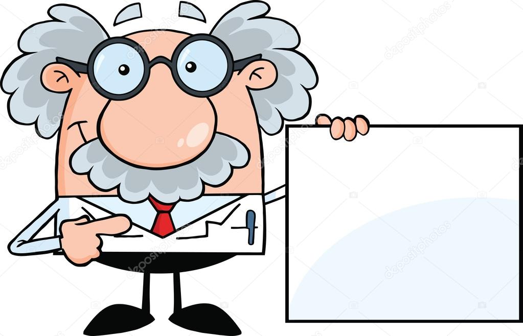 Scientist Or Professor Showing A Blank Sign