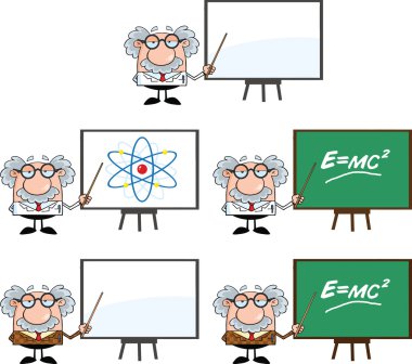 Scientist Or Professor Cartoon Characters Set Collection 2