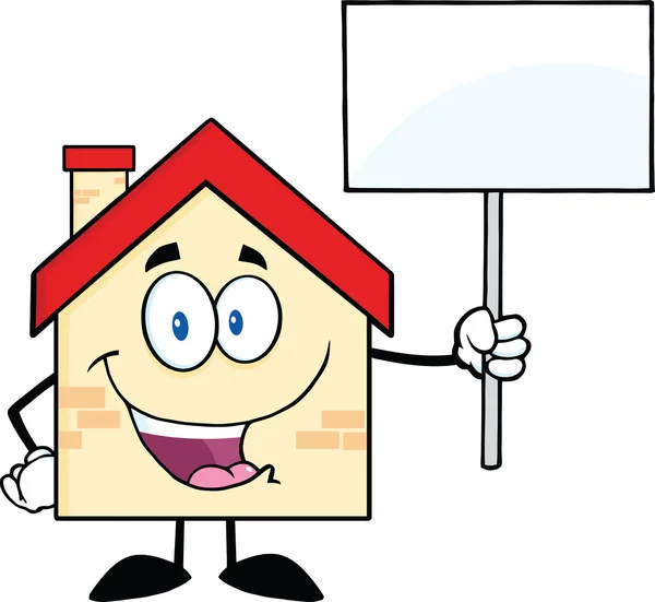 House Holding Up A Blank Sign — Stock Photo, Image