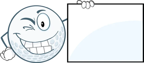 Winking Golf Ball With Showing A Sign — Stock Photo, Image