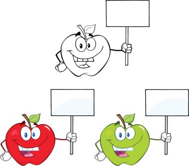 elma karikatür karakter kümesi koleksiyonu 2