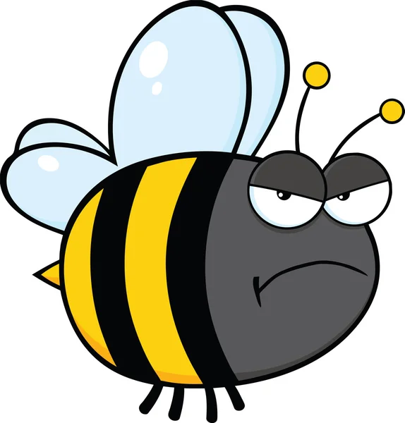 Angry Bee Cartoon Character — Stock Photo, Image