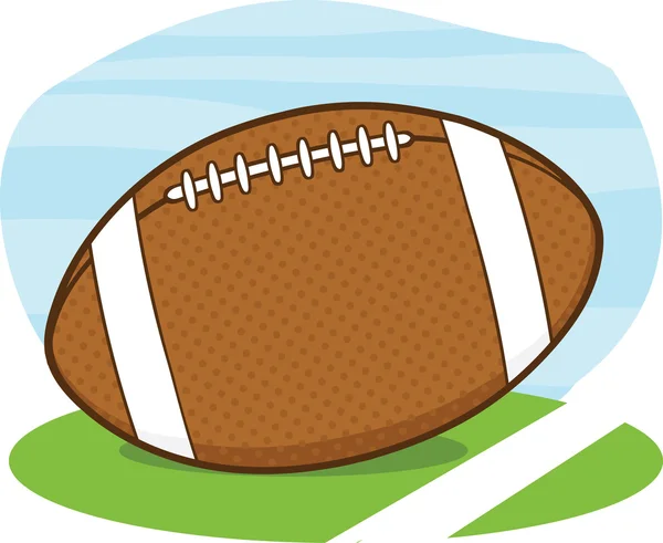 American Football Ball auf dem Spielfeld Illustration — Stockfoto