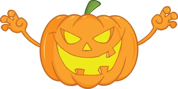 Scaring Halloween Pumpkin Cartoon Illustration — Stock Photo, Image