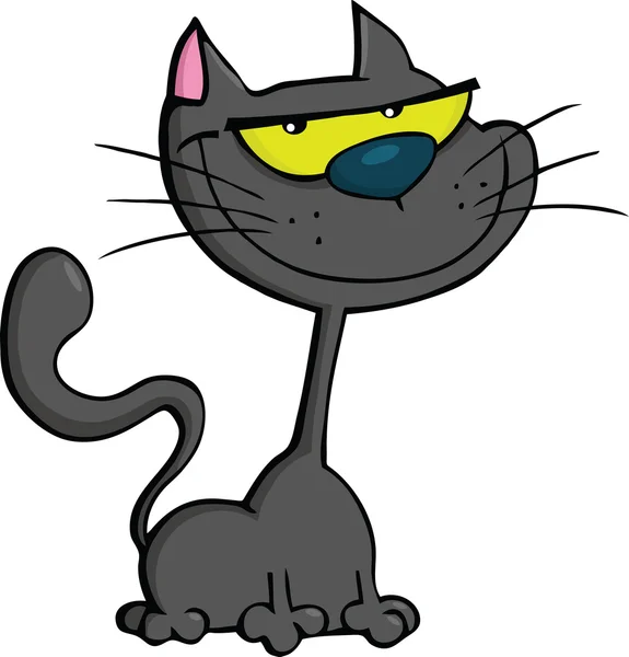 Black Cat Cartoon Illustration — Stock Photo, Image