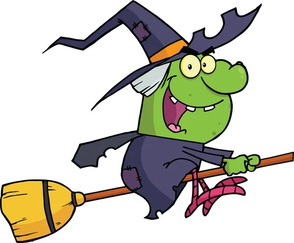 Witch Ride A Broomstick — Stock Photo, Image
