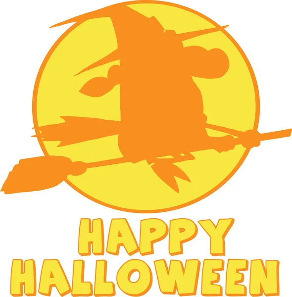 Happy halloween hälsning med häxa — Stockfoto