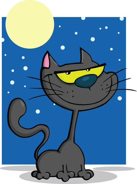 Black Cat In The Night — Stock Photo, Image