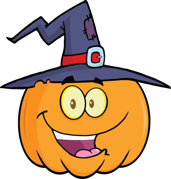 Happy Pumpkin With A Witch Hat — Stock Photo, Image