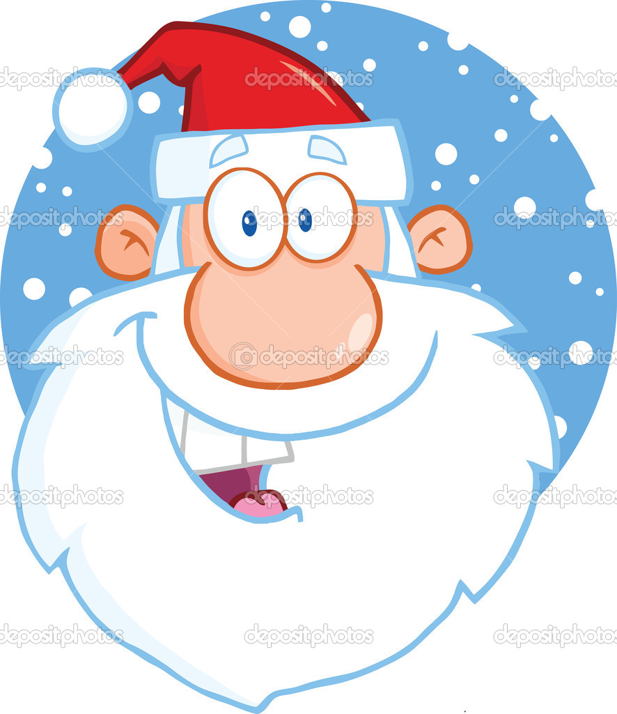 stock photo santa claus head cartoon character