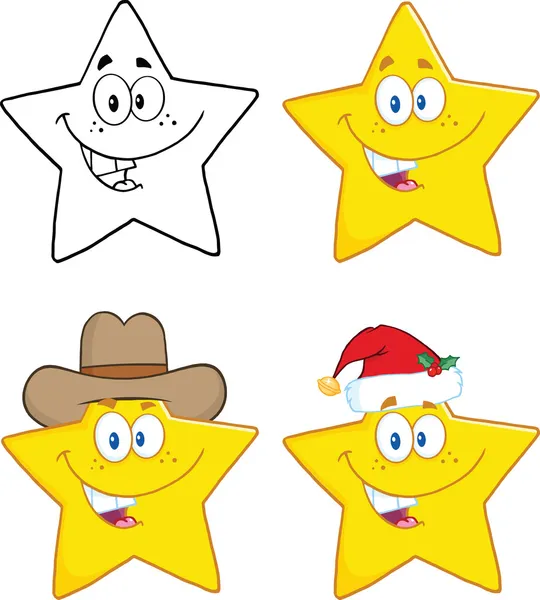 Personagens dos desenhos animados das estrelas. Conjunto de colecção — Fotografia de Stock
