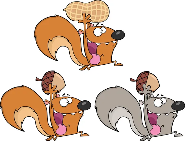 Verrückte Eichhörnchen-Zeichentrickfigur — Stockfoto
