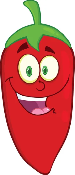 Senyum Red Chili Pepper Karakter Kartun — Stok Foto