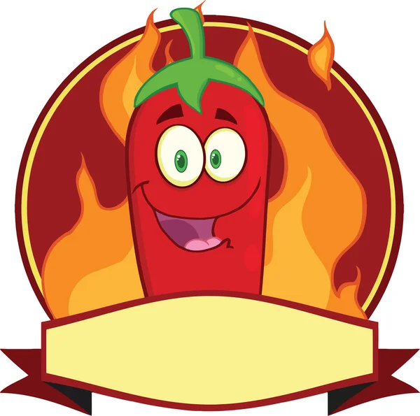 Red Chili Pepper Cartoon Mascot Logo — Stock Photo, Image