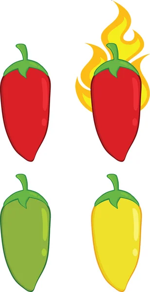 Zestaw kolekcja Hot chili peppers — Zdjęcie stockowe