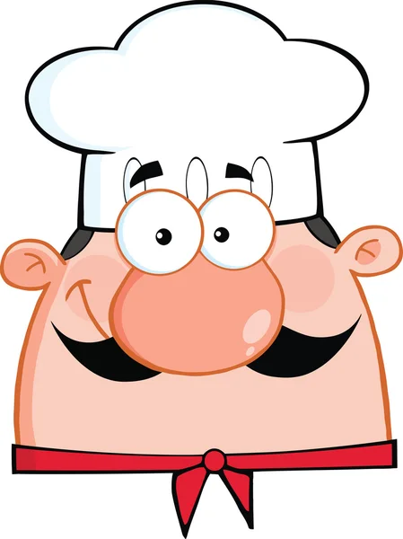 Cabeça de Chef bonito Personagem de desenhos animados — Fotografia de Stock