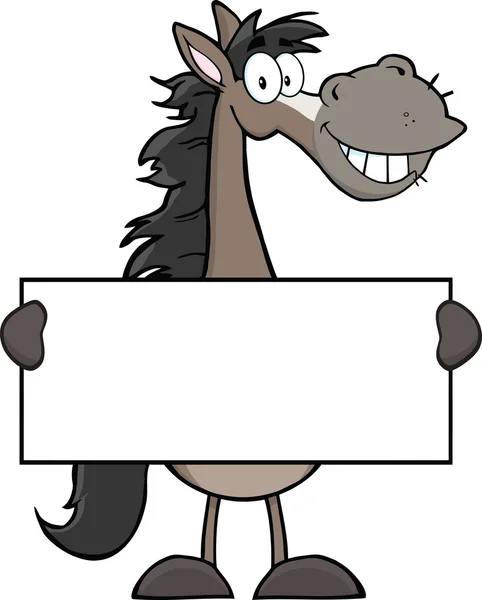 Caráter de mascote de desenhos animados de cavalo cinza — Fotografia de Stock