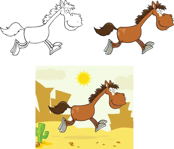 馬の漫画のキャラクターの笑みを浮かべてください。 — ストック写真
