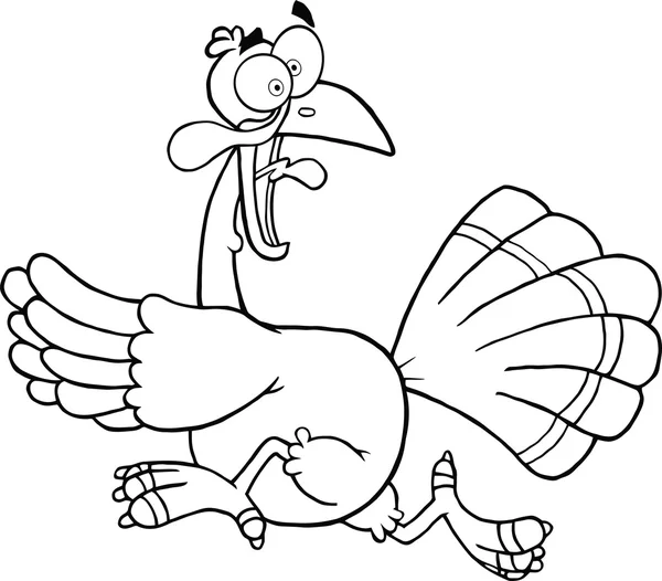 Black and White Turkey Escape Cartoon Character — Stock Photo, Image