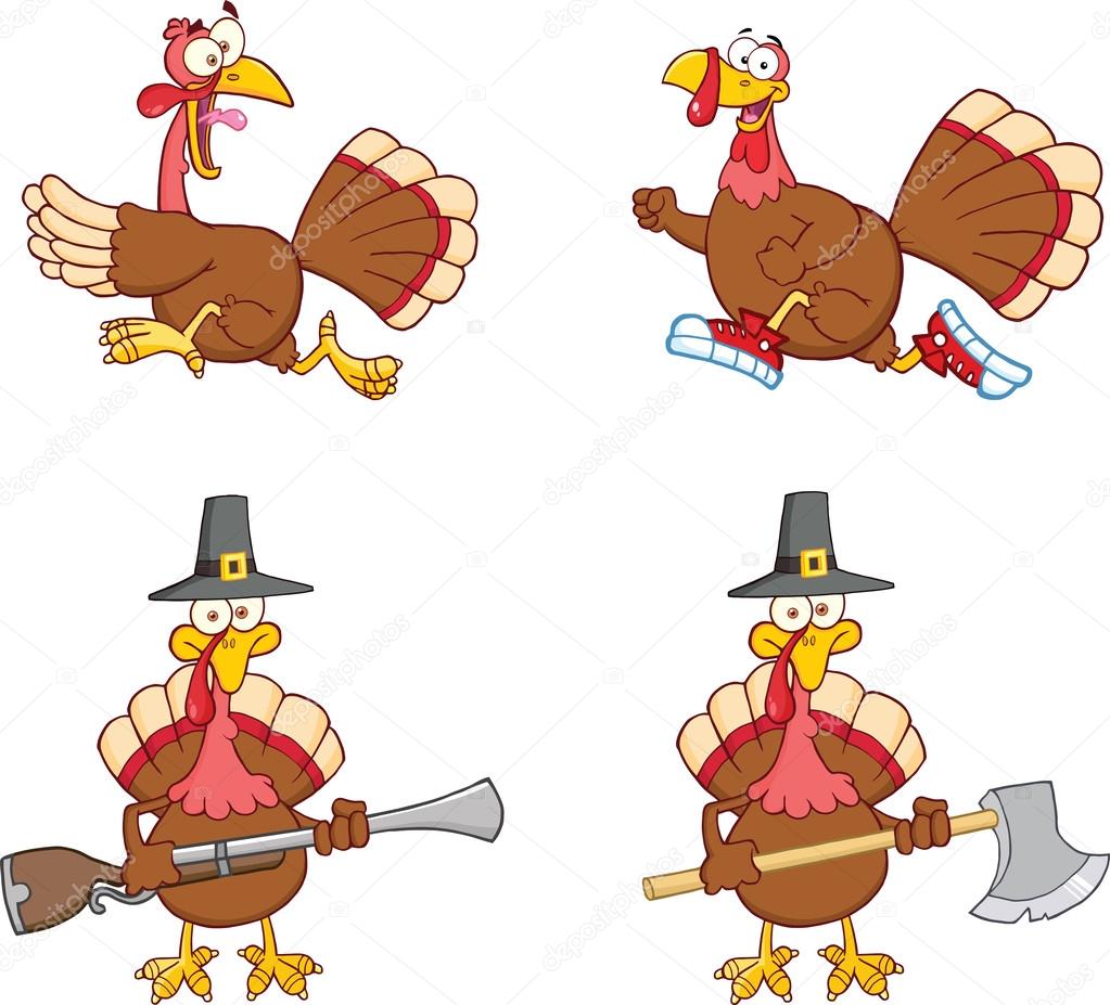 Turkey Birds Cartoon Characters 1 Collection Set